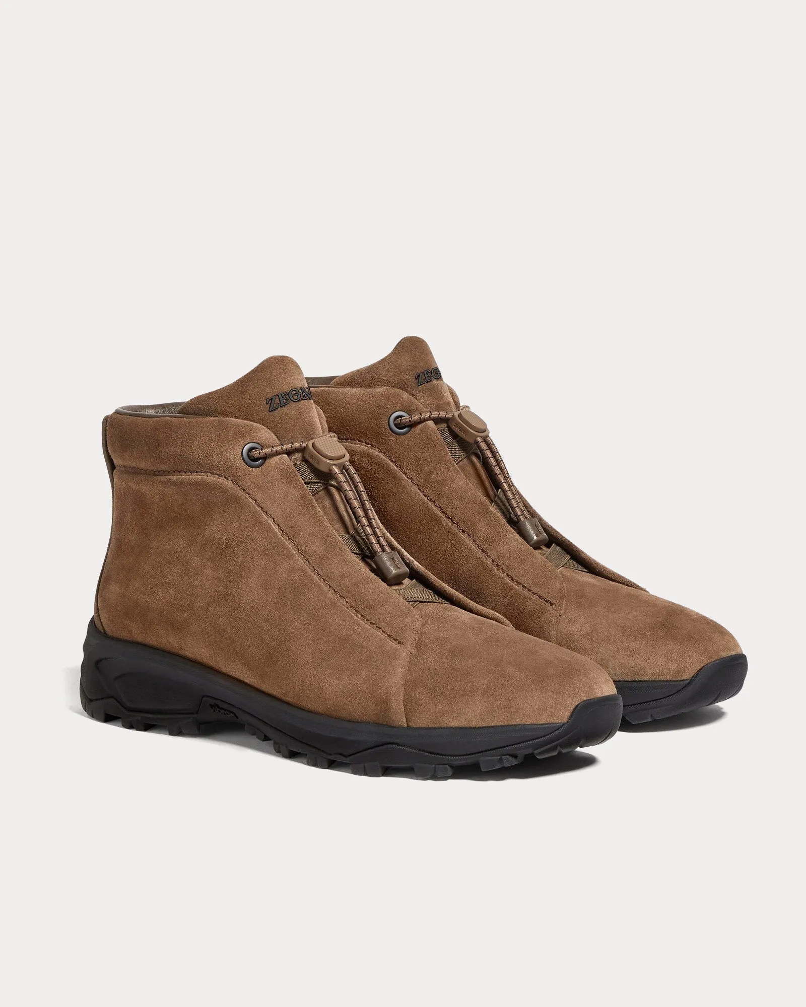Triple Stitch Vetta Suede Brown High Top Sneakers