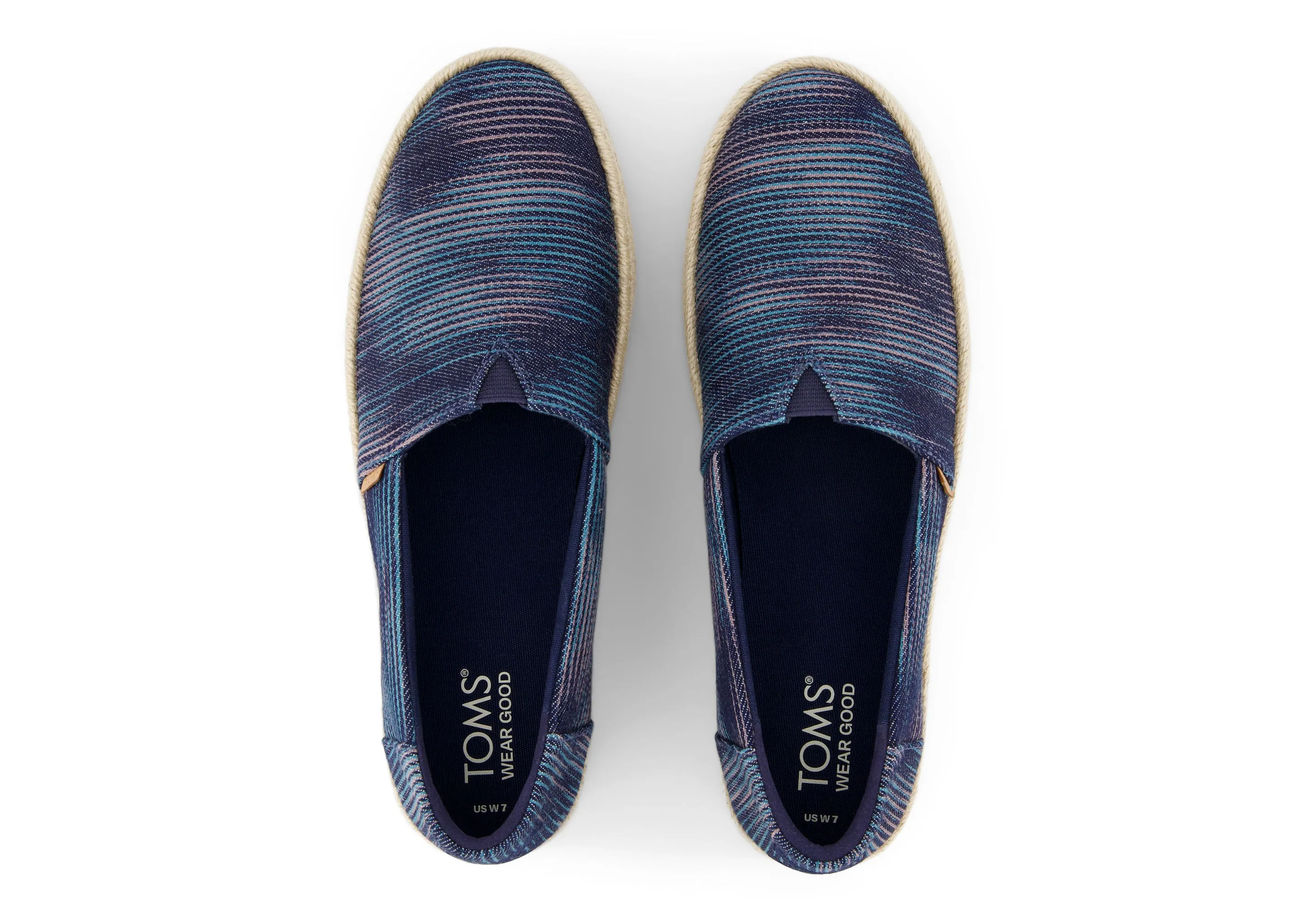 Valencia Platform Espadrille - Navy Novelty Denim
