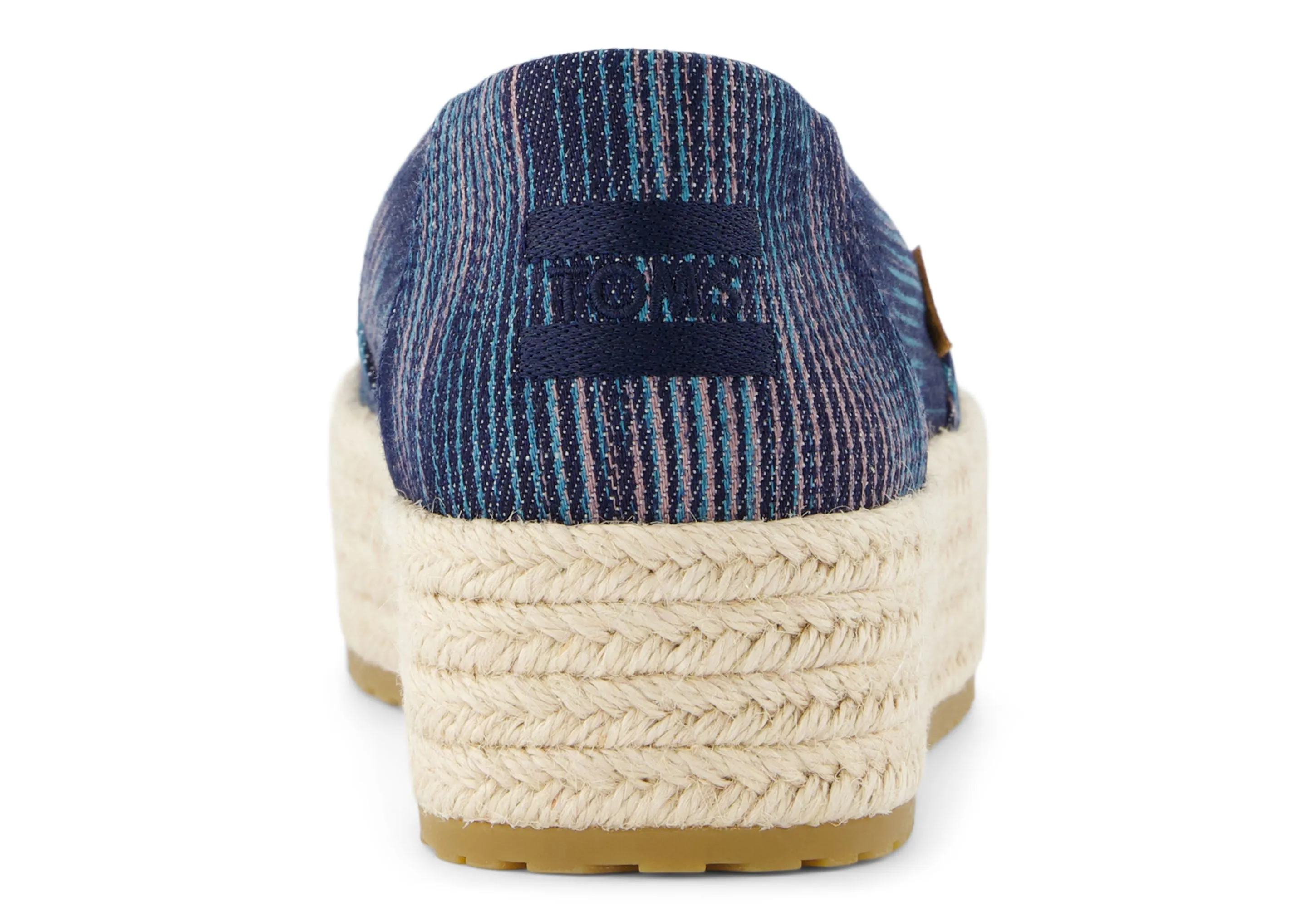 Valencia Platform Espadrille - Navy Novelty Denim