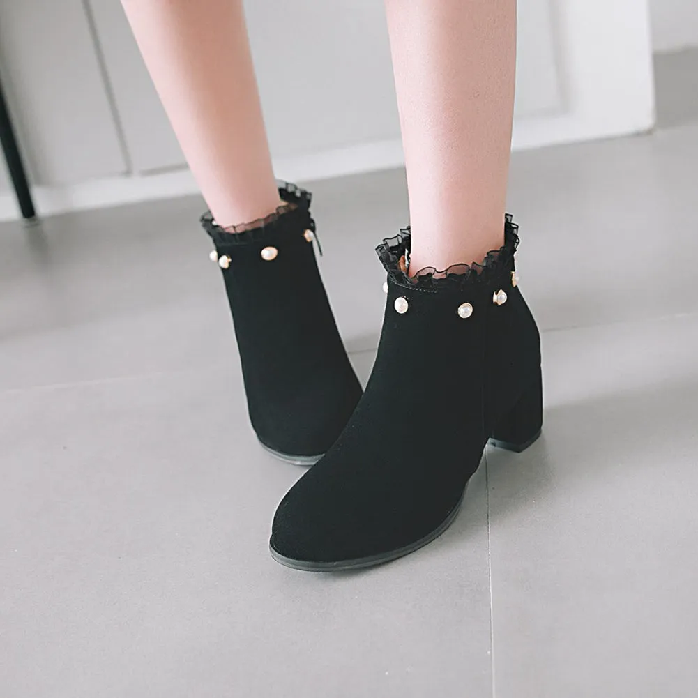 Winter Boots Woman Zip Up High Heels