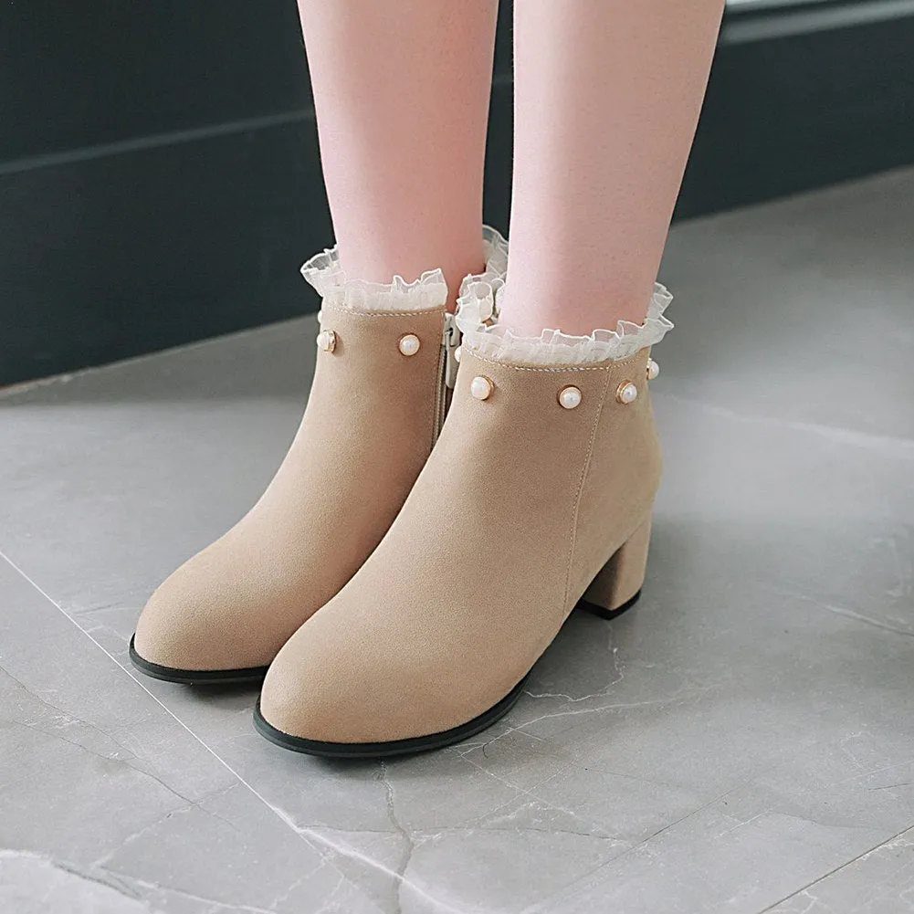 Winter Boots Woman Zip Up High Heels