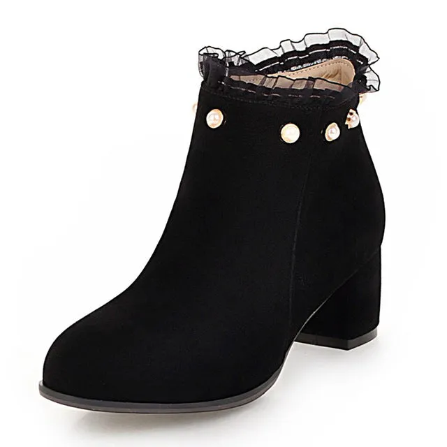 Winter Boots Woman Zip Up High Heels