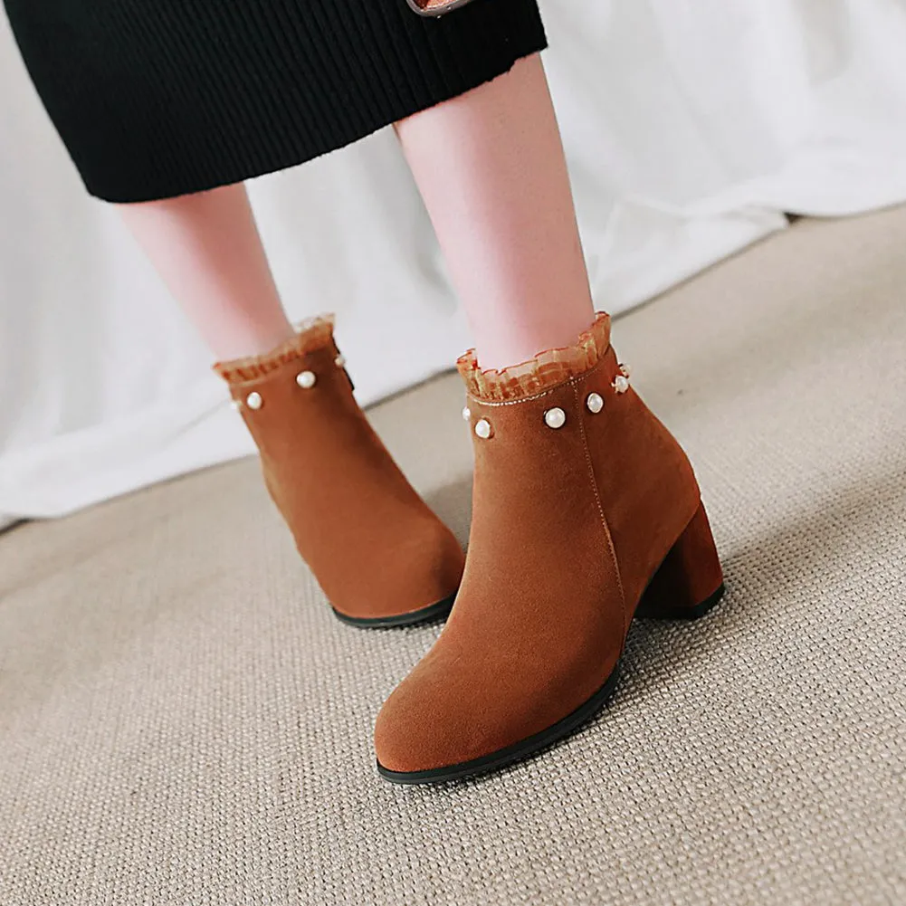 Winter Boots Woman Zip Up High Heels