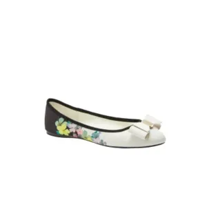 Women Suallys-Pergola Bow Ballerina Shoe - Ivory