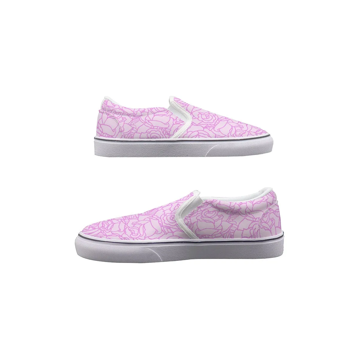 Women's Slip On Sneakers 247 pink rose, print