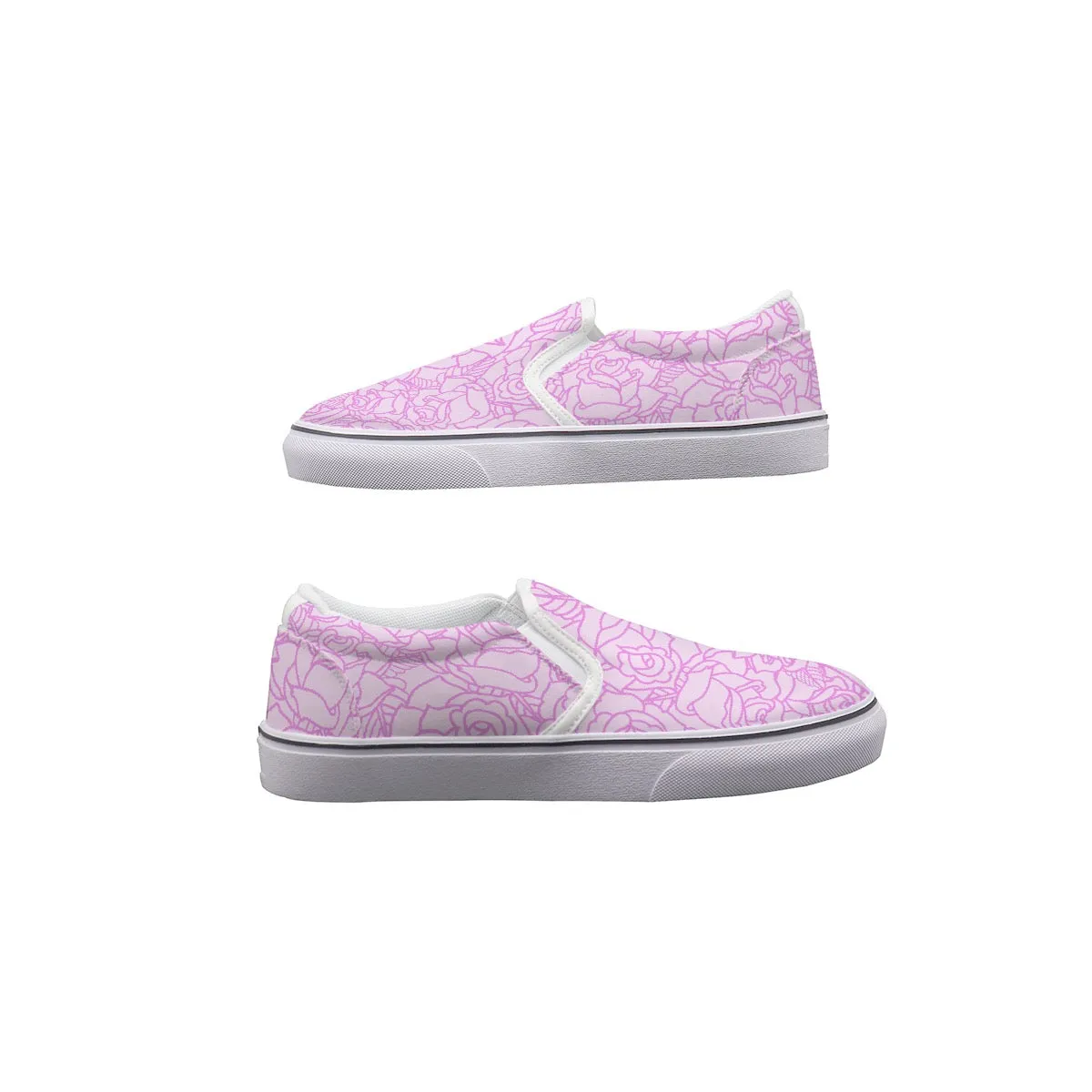 Women's Slip On Sneakers 247 pink rose, print