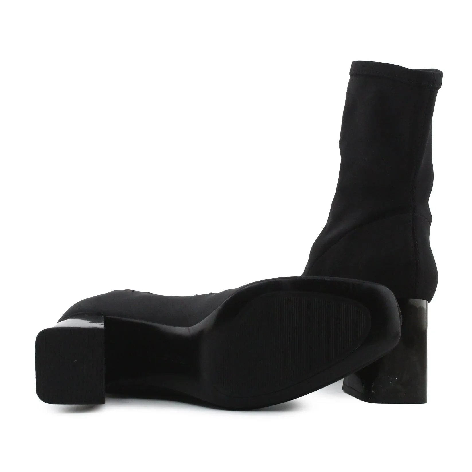 Zara Block Heels Sock Boots | Textile