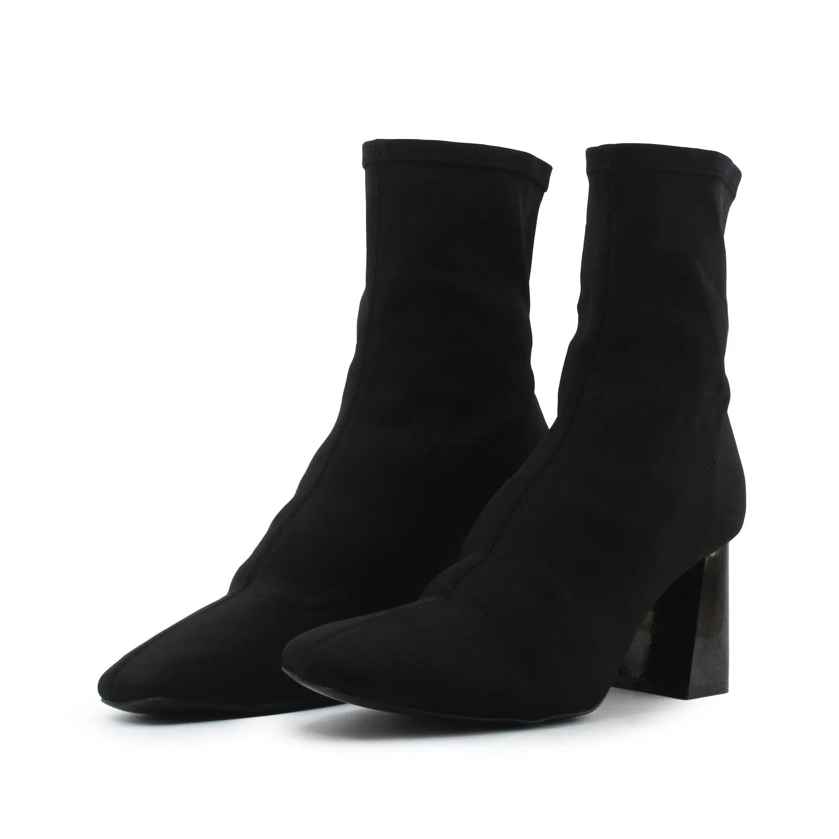 Zara Block Heels Sock Boots | Textile
