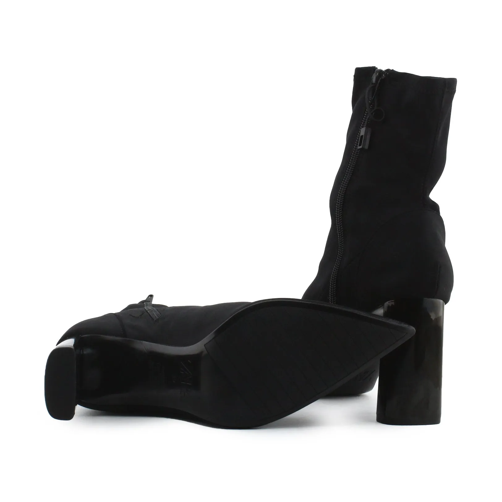 Zara Zipper Block Heels Sock Boots | Textile