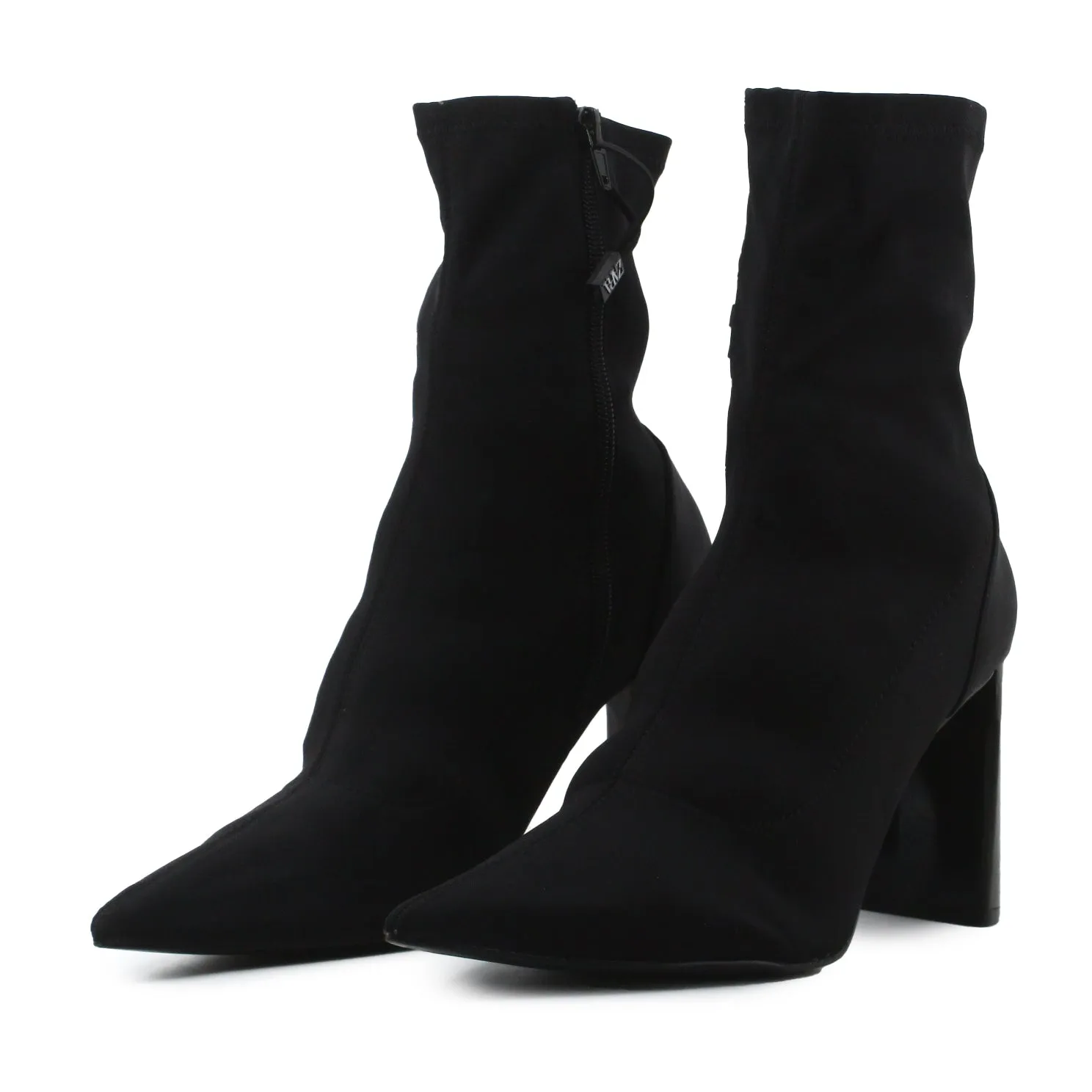 Zara Zipper Block Heels Sock Boots | Textile