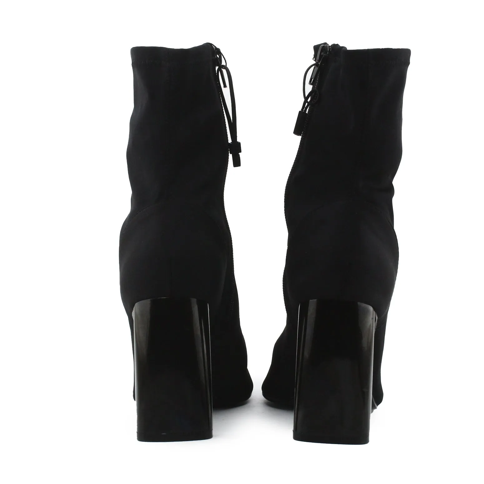Zara Zipper Block Heels Sock Boots | Textile