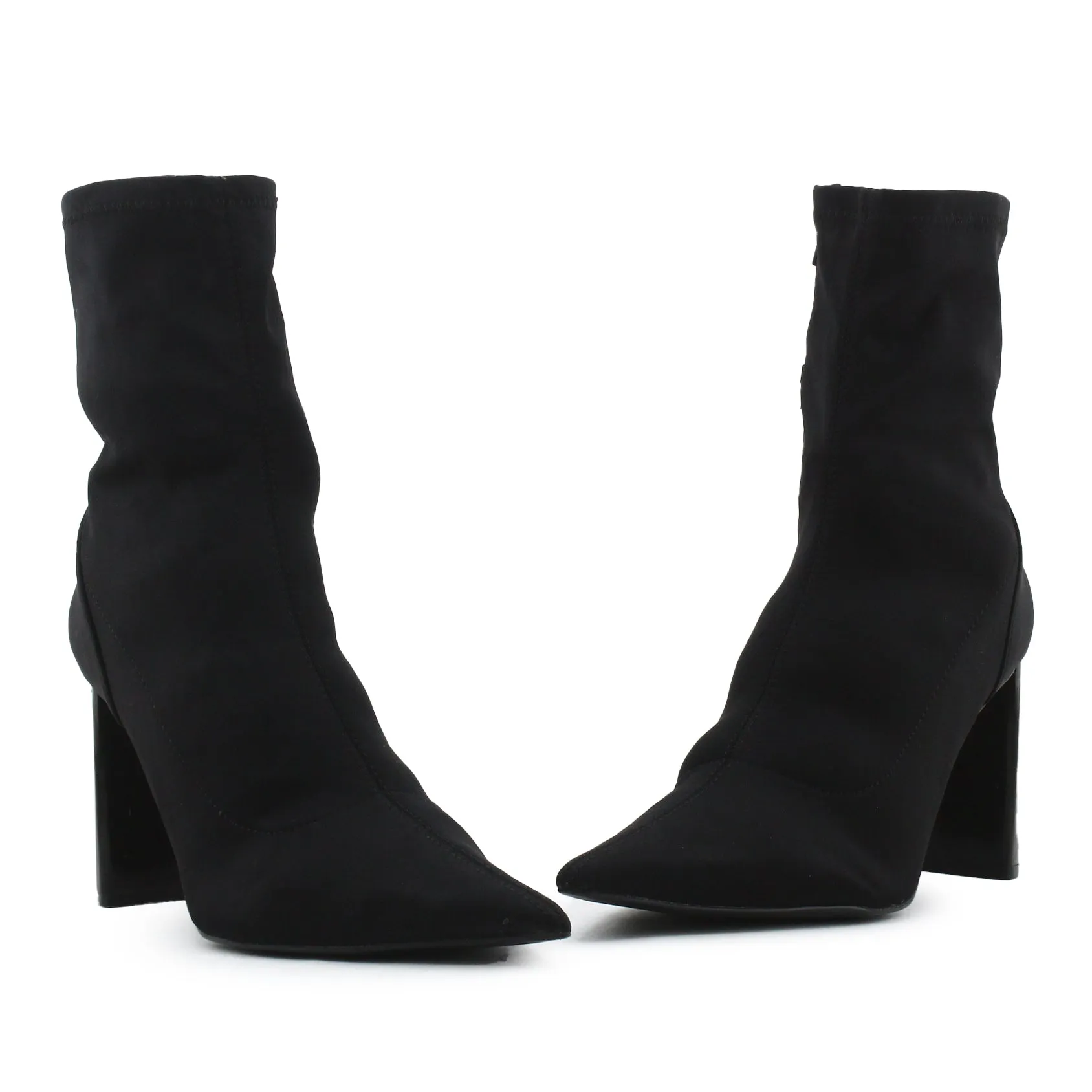 Zara Zipper Block Heels Sock Boots | Textile